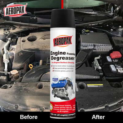Aeropak 650ml Aerosol Foaming Engine Cleaner Spray Quick Removal Heavy Oil Stains Old Engine Unscented 3-Year Expiration