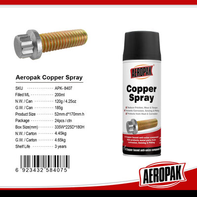 Professional High Temp Heat Resistant Anti-Corrosion OEM Private Label Copper Spray Anti-Seize Lubricant for Spark Plug Bolts