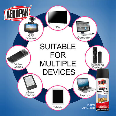 Aeropak 200ml Eco-Friendly Aerosol Computer & Mobile Phone Screen Cleaner Spray